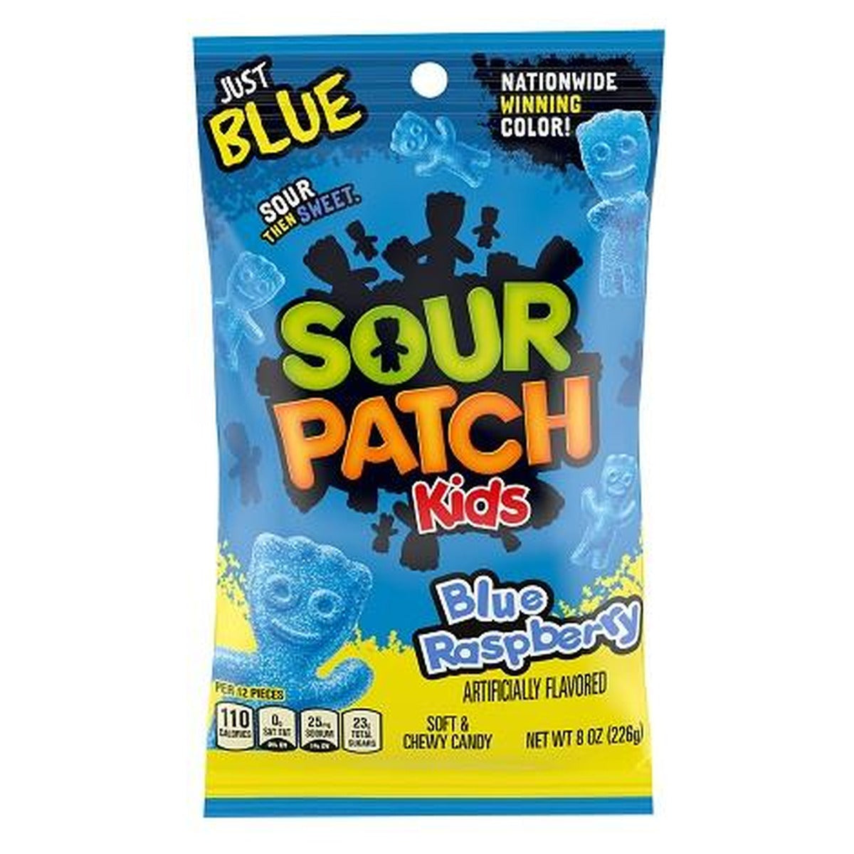 Sour Patch Kids Blue Raspberry 8oz Peg Bag pack — full package