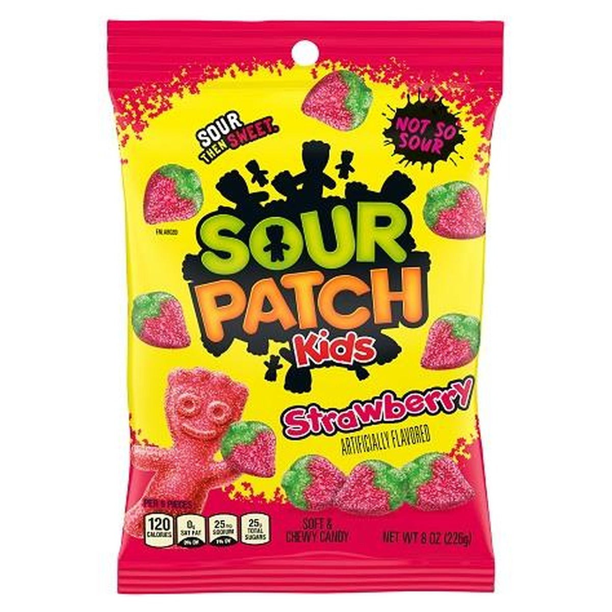 Sour Patch Kids Strawberry 8oz Peg Bag pack — full package