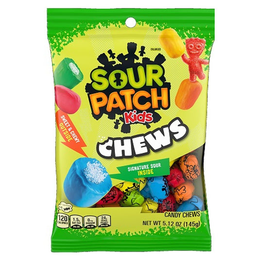 Sour Patch Kids Chews 5.12oz Peg Bag pack — full package