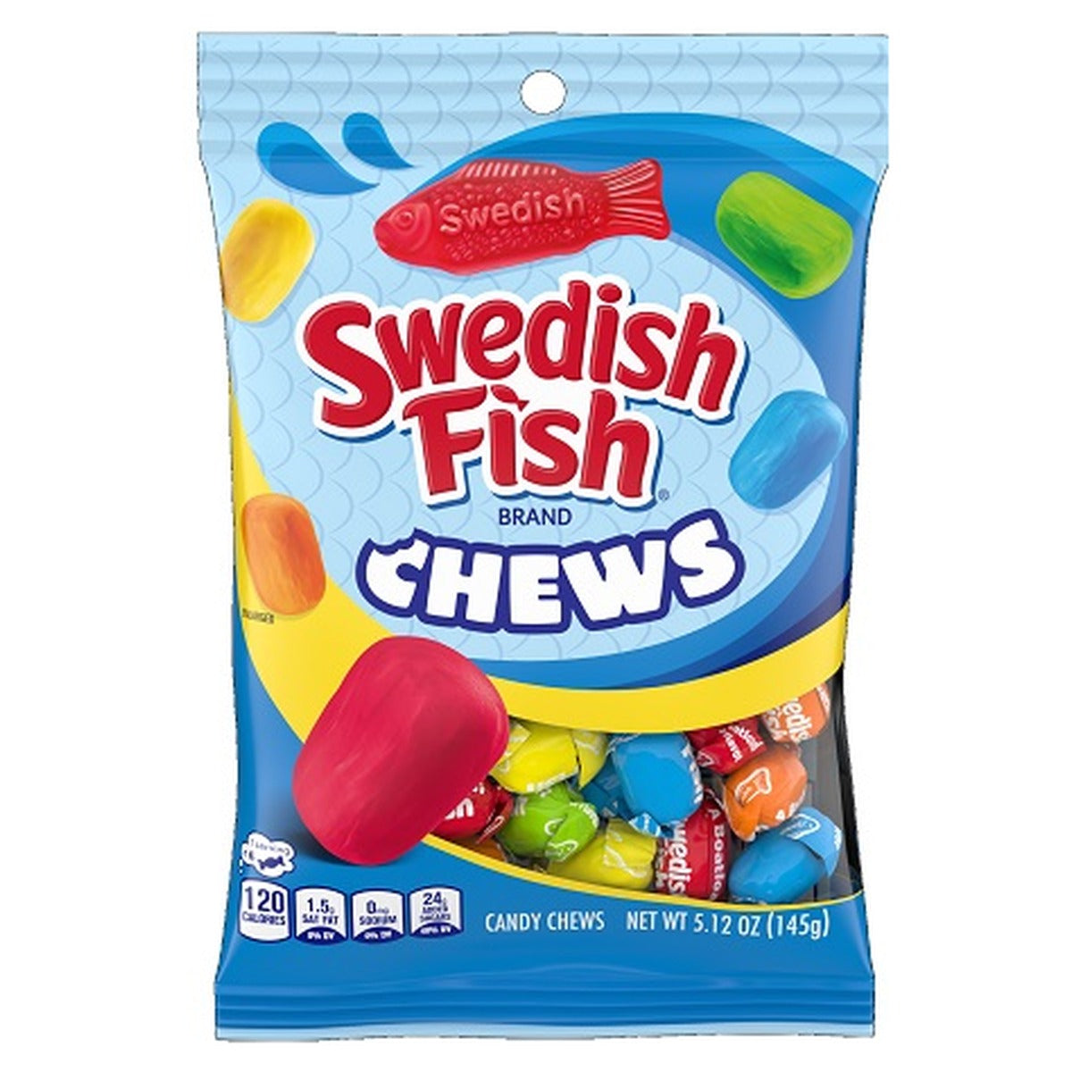 Swedish Fish Chews 5.12oz Peg Bag pack — full package