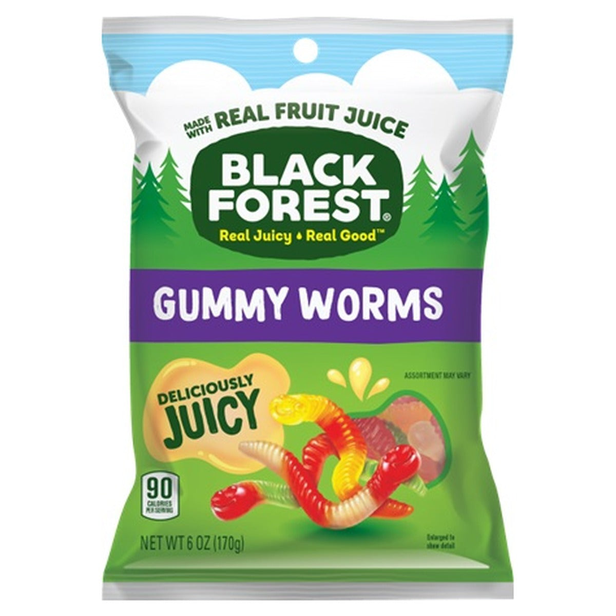 Black Forest Gummy Worms 6oz Peg Bag pack — full package