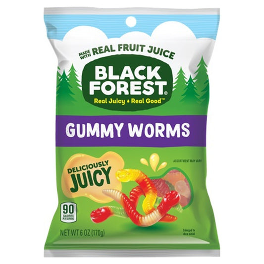 Black Forest Gummy Worms 6oz Peg Bag pack — full package