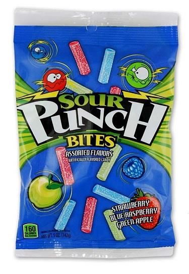Sour Punch Bites Assorted 5oz Peg Bags — Case of 12 — Capital pack shot