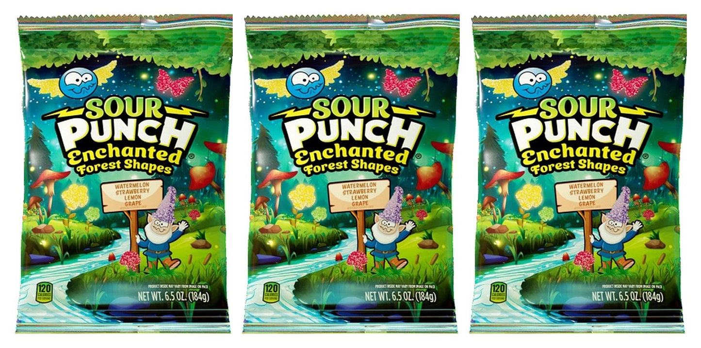 Sour Punch Enchanted Forest Shapes 6.5oz Peg Bags — 3-Pack