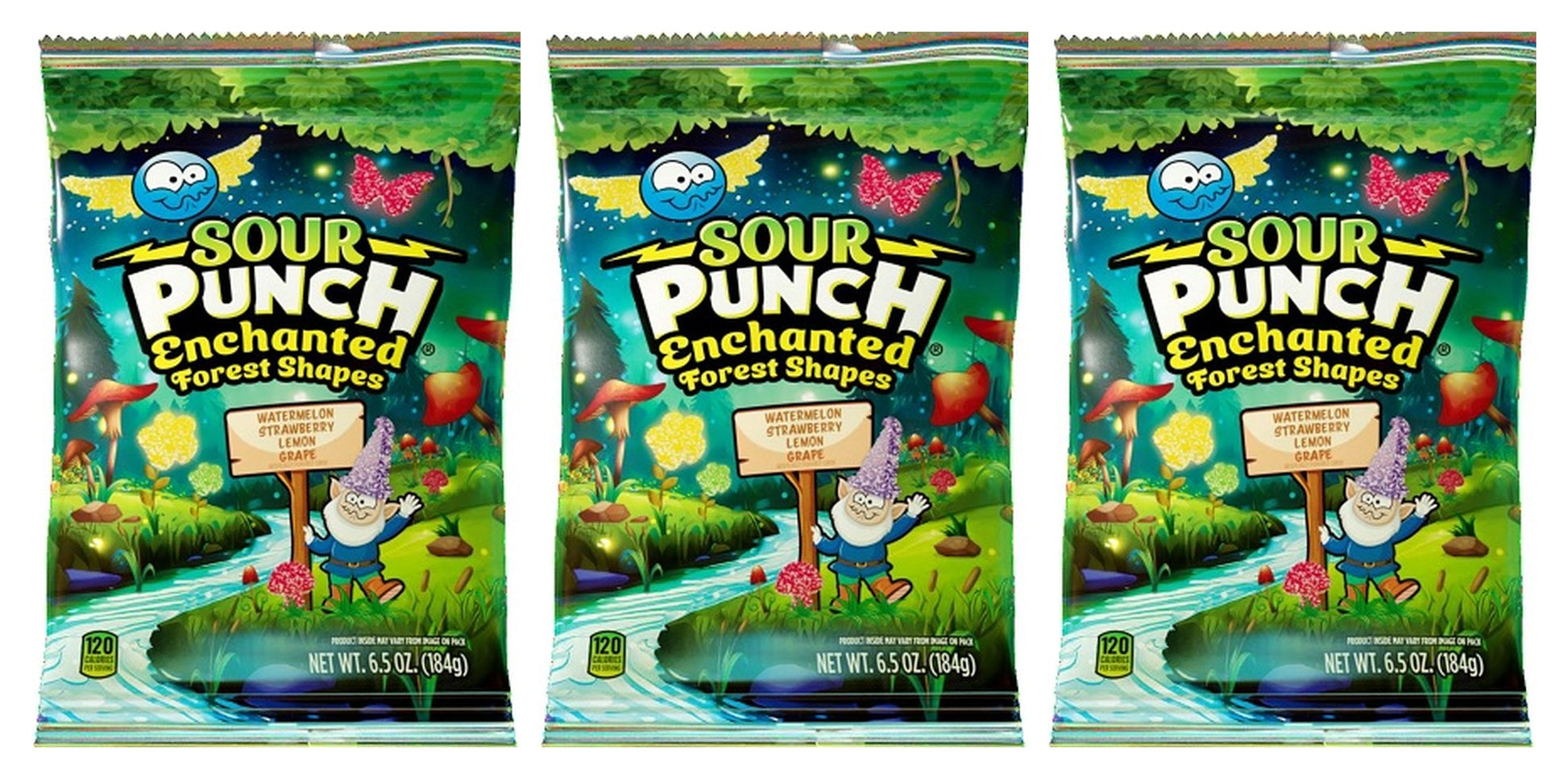 Sour Punch Enchanted Forest Shapes 6.5oz Peg Bags — 3-Pack