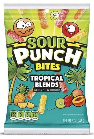 Sour Punch Bites Tropical Blends 5oz Peg Bags — pack