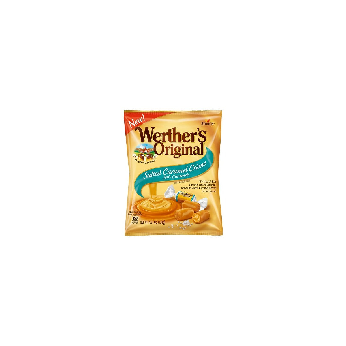 Werther's Original Salted Caramel Creme 4.51 oz peg bag, full package