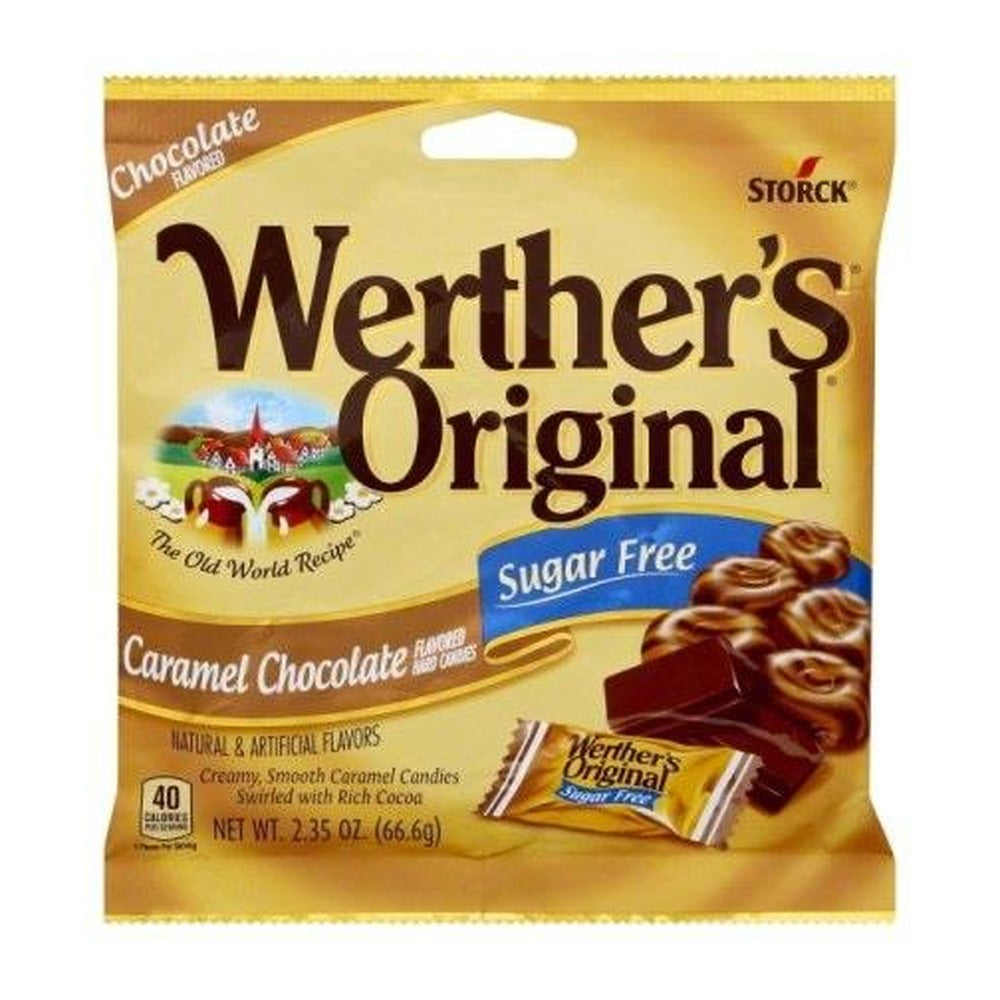 Werther's Original Sugar-Free Caramel Chocolate Hard Candies 2.35oz Bags — pack
