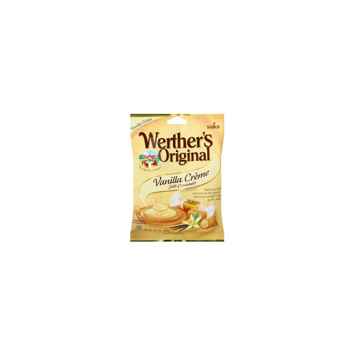 Werther's Original Soft Vanilla Creme 4.51 oz peg bag, full package