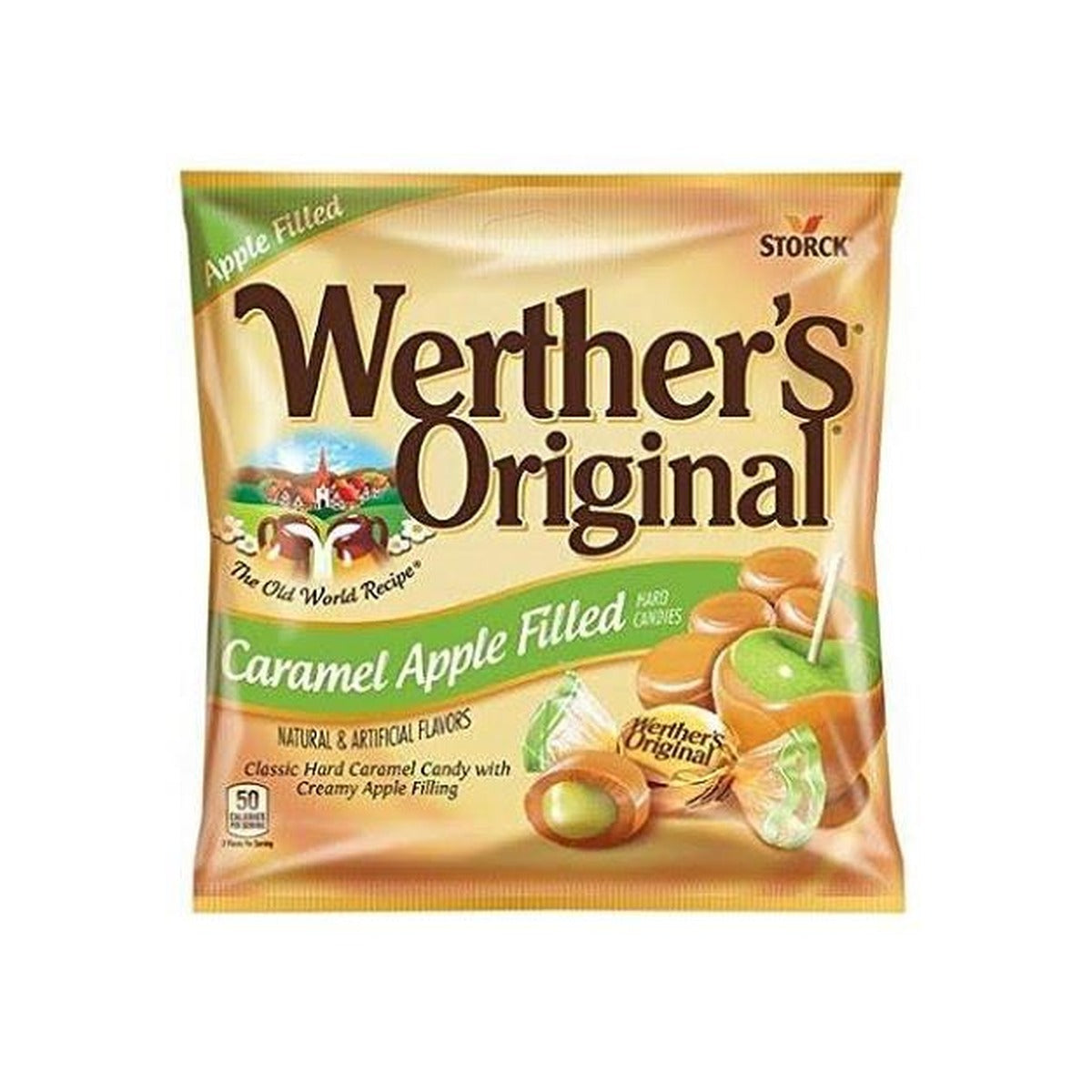 Werther's Original Caramel Apple 2.65oz Peg Bag pack — full package