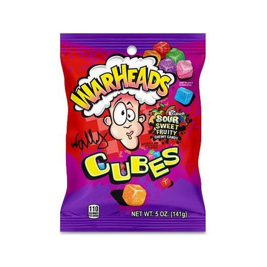 Warheads Sour Chewy Cubes 5oz Peg Bag pack
