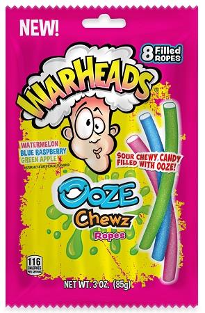 Warheads Ooze Chewz Ropes 3oz Peg Bags — pack