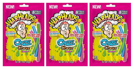 Warheads Ooze Chewz Ropes 3oz Peg Bags — 3-Pack