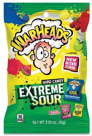 Warheads Extreme Sour Hard Candy 3.25oz Peg Bags — pack