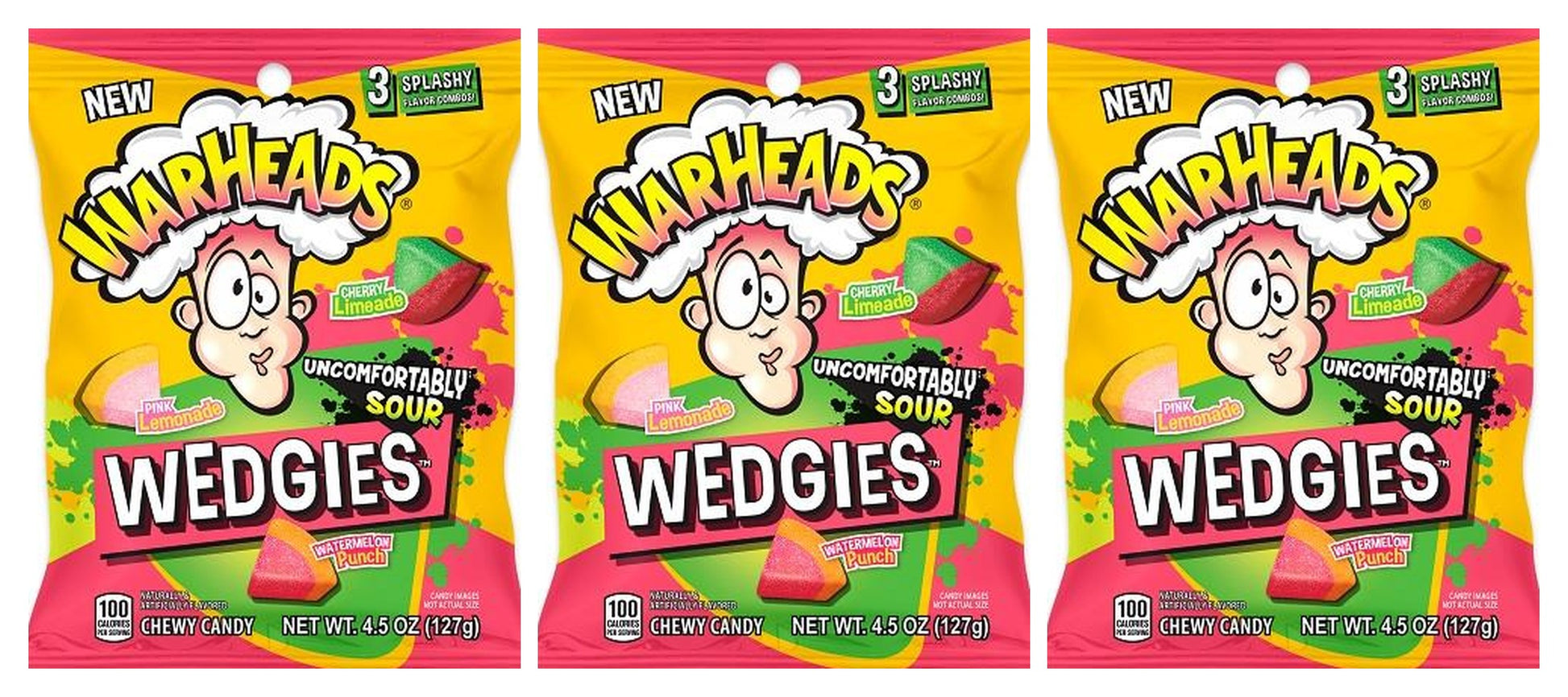 Warheads Wedgies 4.5oz Peg Bags — 3-Pack