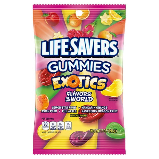 Life Savers Gummies Exotics 7oz Peg Bag pack — full package