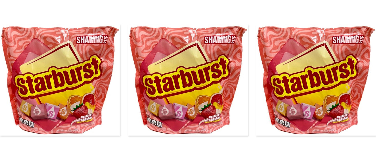 Starburst Fruit Cremes 15.6oz Sharing Bag 3-Pack — three single packs