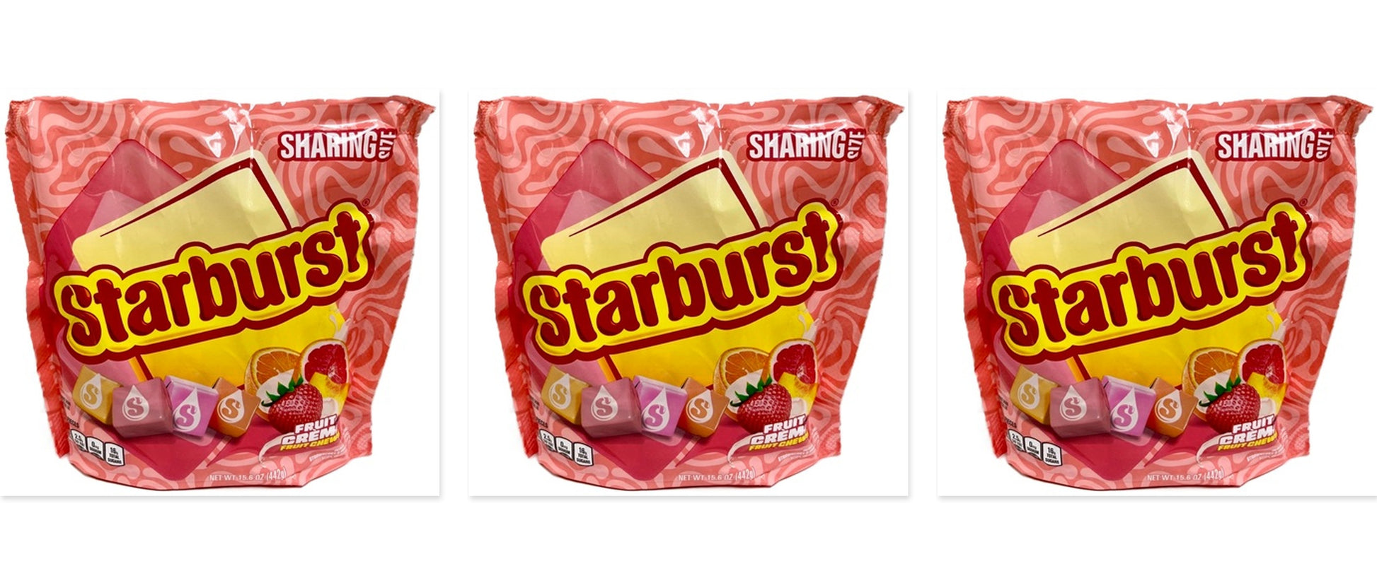 Starburst Fruit Cremes 15.6oz Sharing Bag 3-Pack — three single packs