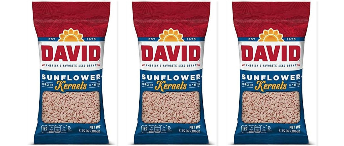 David Sunflower Kernels 3.75oz 3-Pack — three single bags
