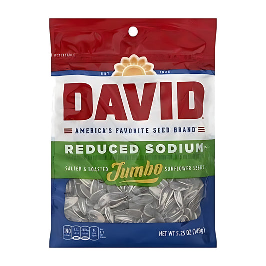 David Jumbo Original Reduced Sodium Seeds 5.25oz pack — full package