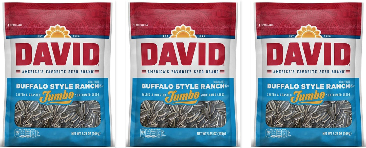 David Jumbo Buffalo Style Ranch Seeds 5.25oz 3-Pack — three single bags