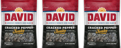 David Jumbo Black Cracked Pepper Seeds 5.25oz 3-Pack — three single bags