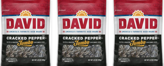 David Jumbo Black Cracked Pepper Seeds 5.25oz 3-Pack — three single bags
