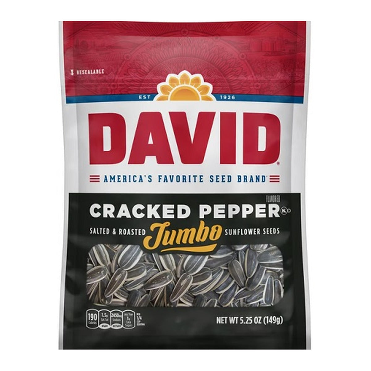 David Jumbo Black Cracked Pepper Seeds 5.25oz — full package