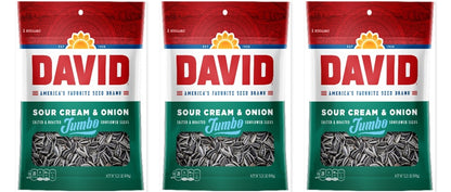 David Jumbo Sour Cream & Onion Seeds 5.25oz 3-Pack — three single bags