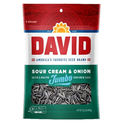 David Jumbo Sour Cream & Onion Seeds 5.25oz — full package