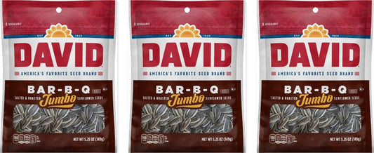 David BBQ Roasted & Salted Seeds 5.25oz 3-Pack — three single bags