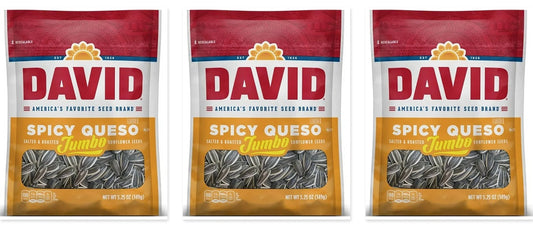 David Jumbo Spicy Queso Seeds 5.25oz 3-Pack — three single bags