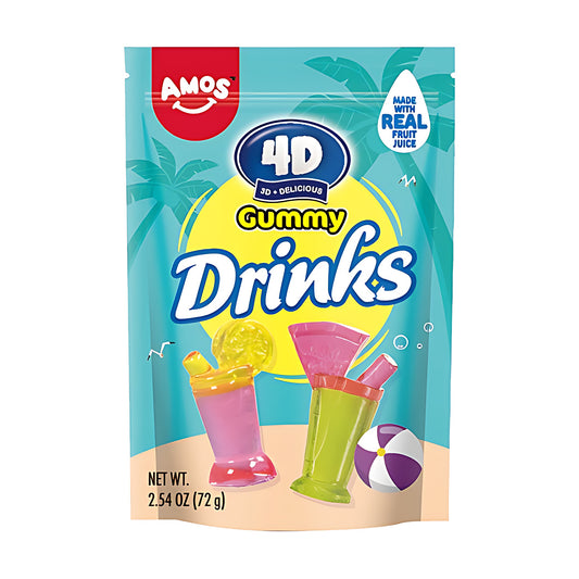 Amos 4D Gummy Drinks 2.54oz Peg Bags