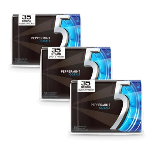 5 Gum Peppermint Cobalt Sugar-Free 35-Stick Packs 3-Pack