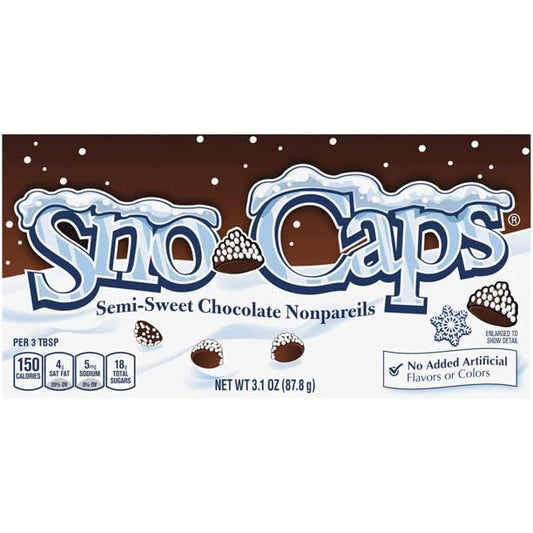 Sno-Caps, Semi-Sweet Chocolate Nonpareils, Movie Theater Candy Box, 3.1 oz each, Bulk 15 Pack