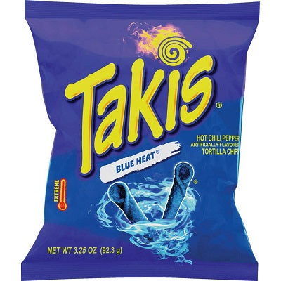 Takis Blue Heat Rolled Tortilla Chips 3.25oz Bags — pack