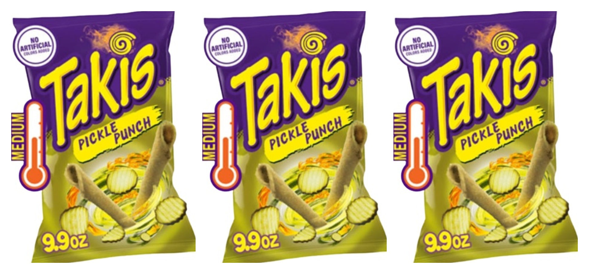 Takis Pickle Punch Rolled Tortilla Chips 9.9oz Big Bags — 3-Pack