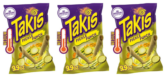 Takis Pickle Punch Rolled Tortilla Chips 9.9oz Big Bags — 3-Pack