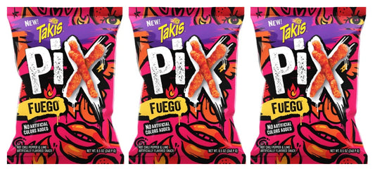 Takis PIX Fuego Crunchy Corn Puffs 8.5oz Bags — 3-Pack