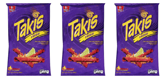 Takis Fuego Rolled Tortilla Chips 9.9oz Big Bags — 3-Pack