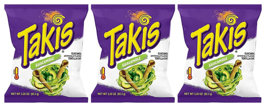 Takis Guacamole Rolled Tortilla Chips 3.25oz Bags — 3-Pack