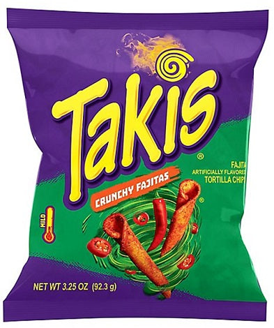 Takis Crunchy Fajitas Rolled Tortilla Chips 3.25oz Bags — pack