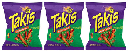 Takis Crunchy Fajitas Rolled Tortilla Chips 3.25oz Bags — 3-Pack