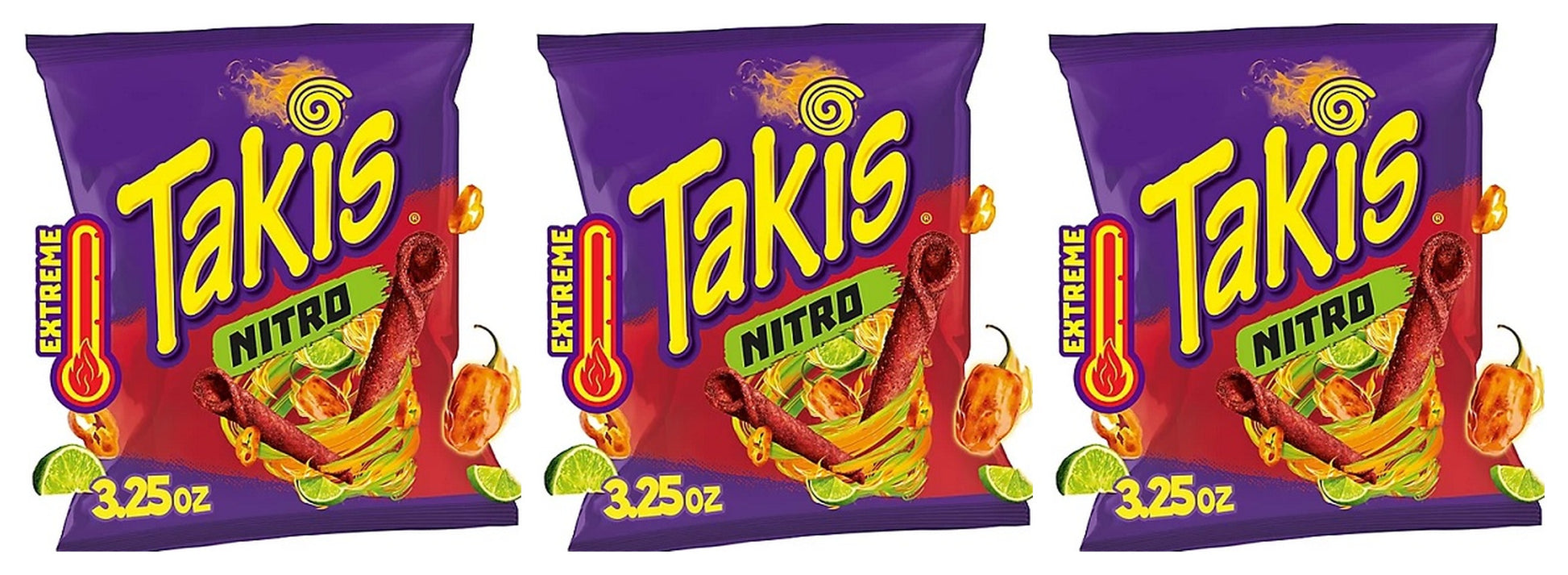 Takis Nitro Rolled Tortilla Chips 3.25oz Bags — 3-Pack