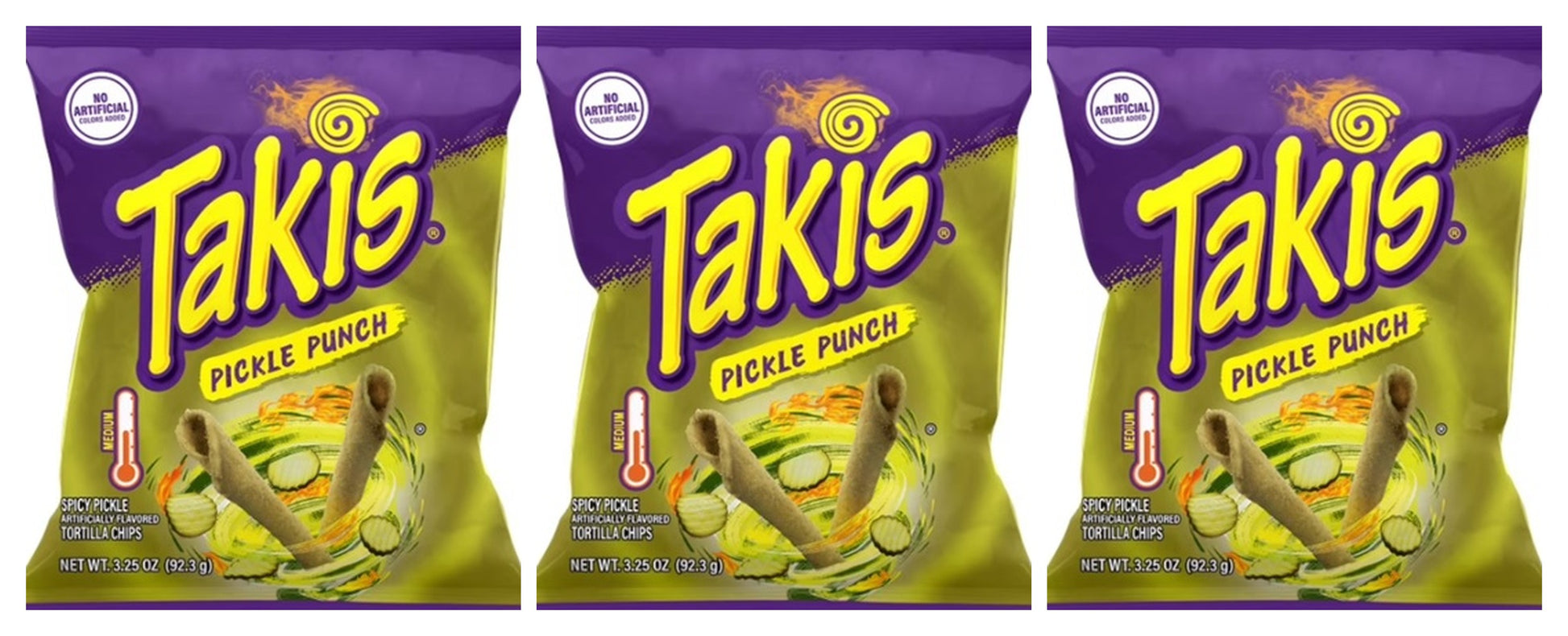 Takis Pickle Punch Rolled Tortilla Chips 3.25oz Bags — 3-Pack