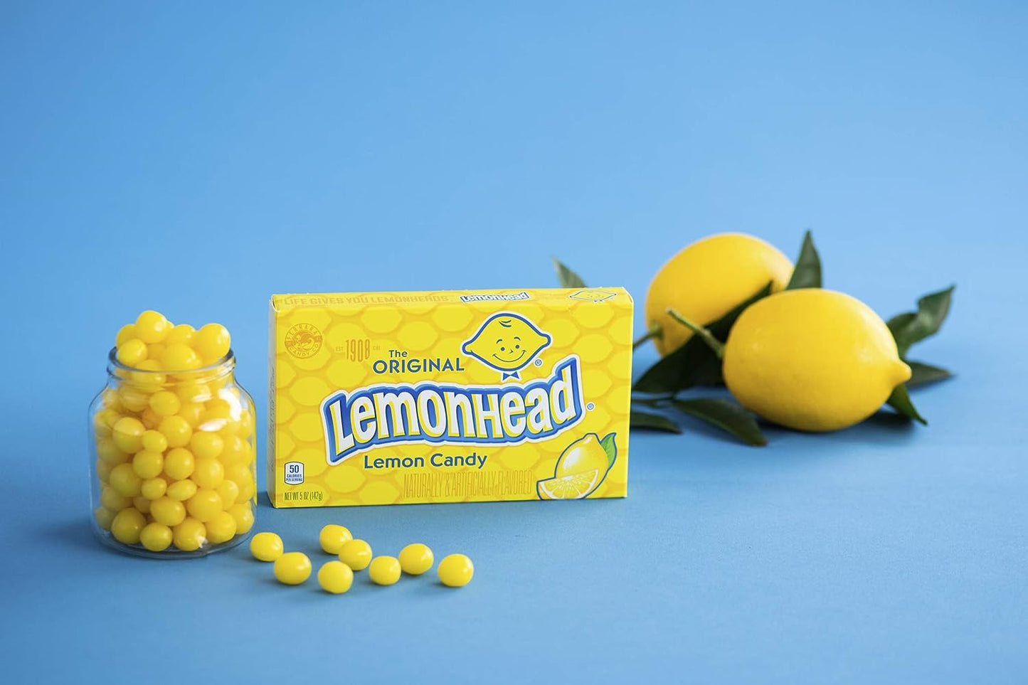 Lemonhead Hard Lemon Candy, 5 Ounce Movie Theater Candy Box (Pack of 12)