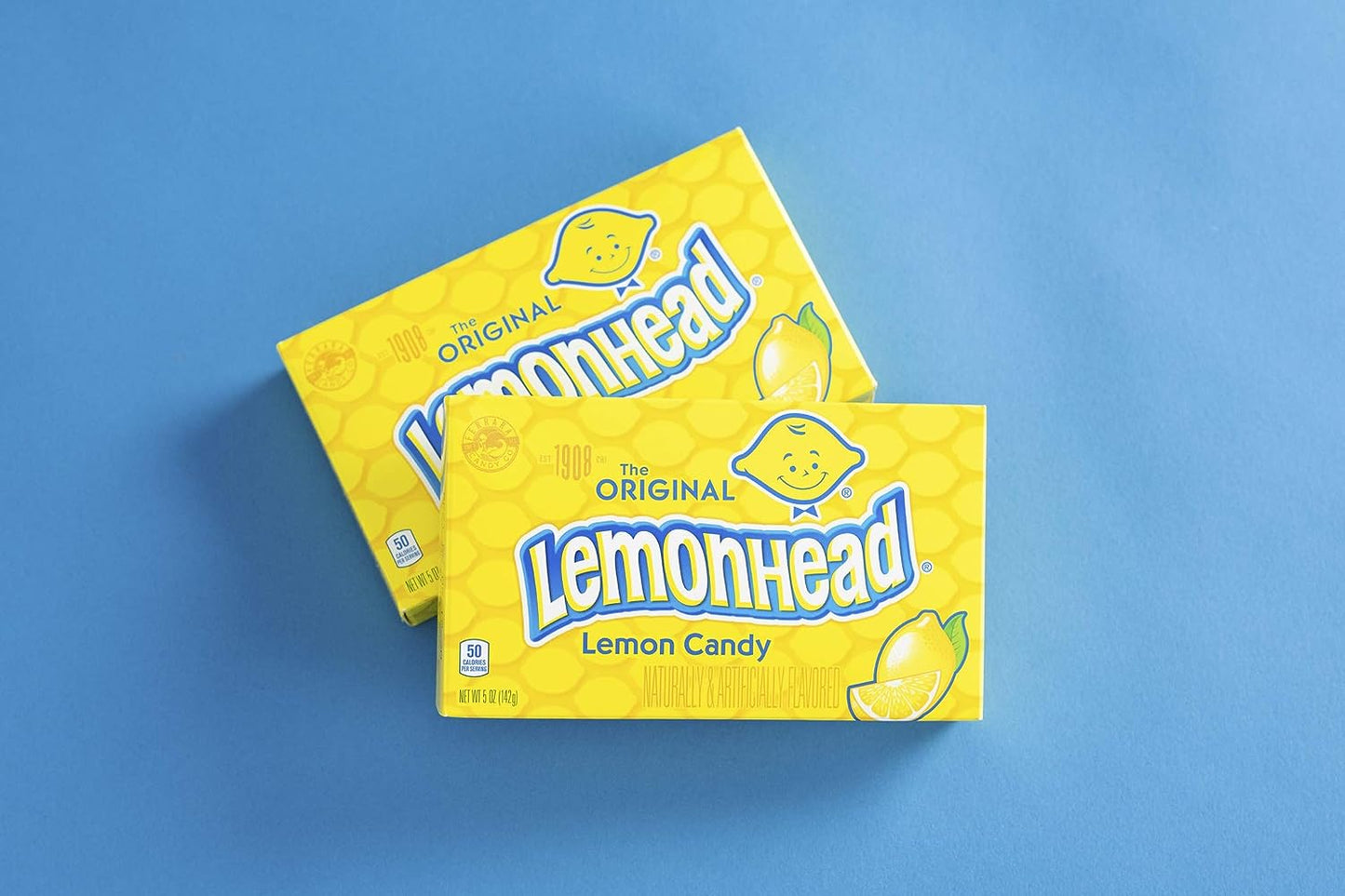 Lemonhead Hard Lemon Candy, 5 Ounce Movie Theater Candy Box (Pack of 12)