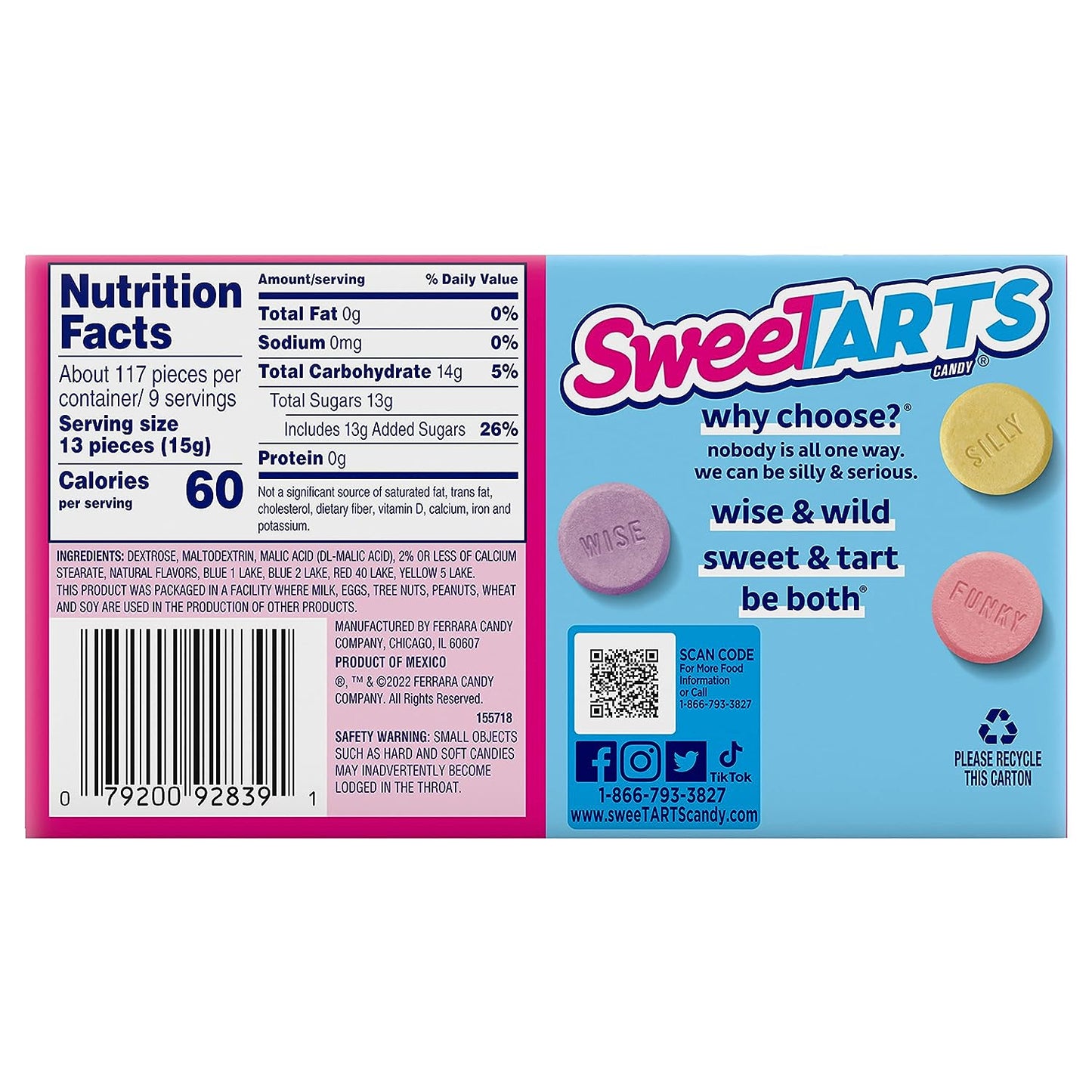 SweeTARTS Original Theater Box, Summer Candy, 5 Ounce, Pack of 10