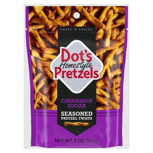 Dot's Homestyle Pretzels Twists Cinnamon Sugar 5oz 10ct pack — full package