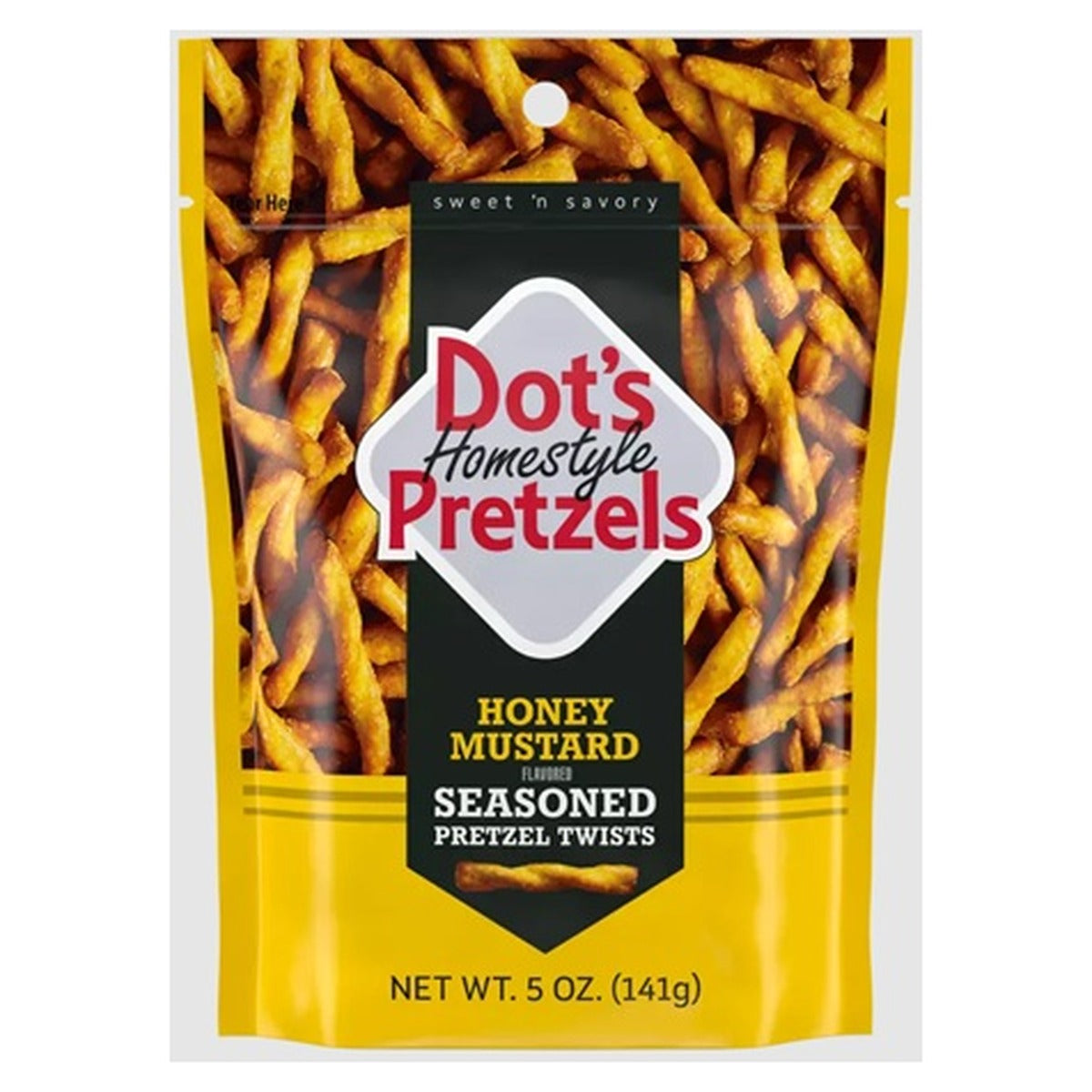 Dot's Homestyle Pretzels Twists Honey Mustard 5oz 10ct pack — full package